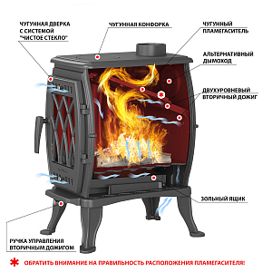 Печь-камин Везувий BX-09 "Антрацит" (чугунный)